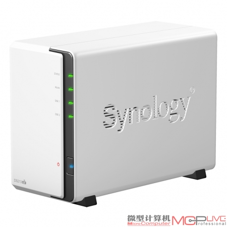 本月2日群晖科技Synology®推出内建Wi-Fi无线网络支持的2颗硬盘NAS服务器——DiskStation DS213air，为家庭用户与小型办公室提供一应俱全的解决方案。